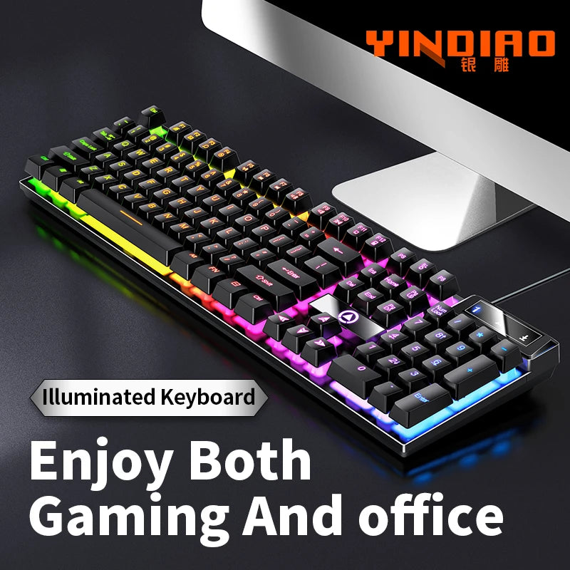 Keyboard Gaming Wired Laptop Desktops PC Computer Office Accessories Low Profile Gamer Keyboards with Numpad