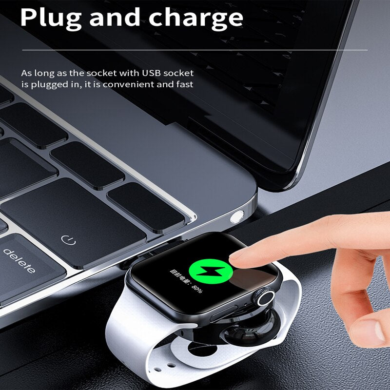 Mini Portable Magnetic Wireless Charger for Apple Watch 7 6 5 4 3 2 Smartwatch Fast USB Charger Adapter for Iwatch7 Iwatch6 5 4