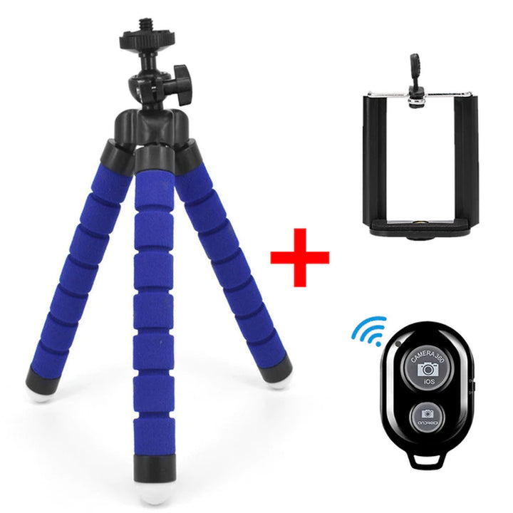 Mini Sponge Octopus Tripods for Phone Camera Holder Clip Mobile Phone Camera Mount Tripod Stand Clip Bluetooth Remote for Gopro