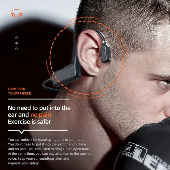 2024 New Upgrade Bone Conduction Earphones Bluetooth 5.2 Neckband Wireless Bluetooth Headset with Microphone 9D Hifi Stereo Wireless Headphones Waterproof Earhook Bluetooth Earphones for Running, Sports, Fitness, Gym, Driving