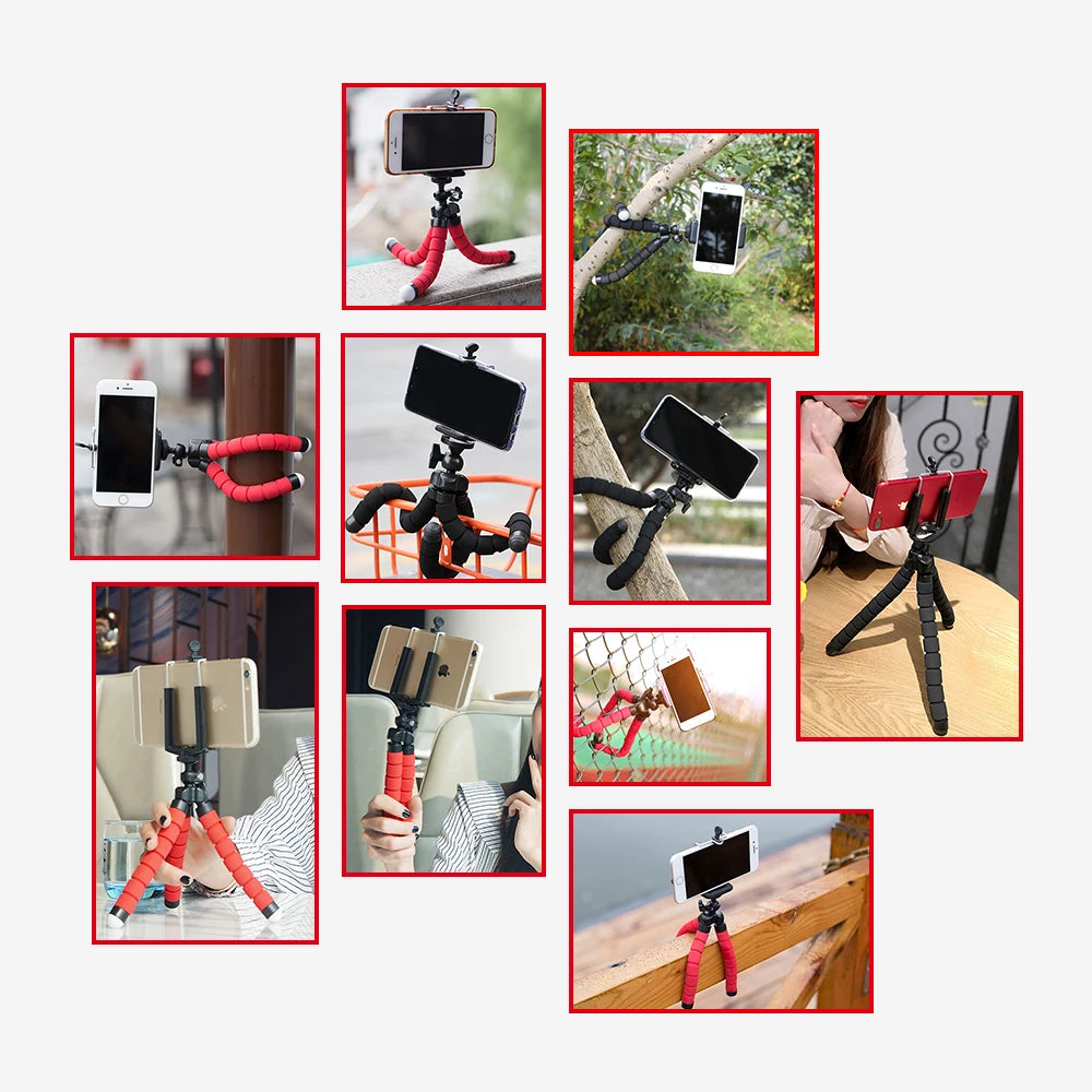 Mini Tripods Flexible Sponge Octopus Tripod for Gopro Camera Desktop Tripod for Iphone Samsung Smartphone Clip