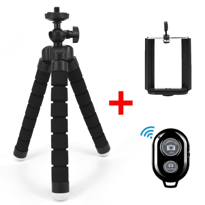 Mini Sponge Octopus Tripods for Phone Camera Holder Clip Mobile Phone Camera Mount Tripod Stand Clip Bluetooth Remote for Gopro