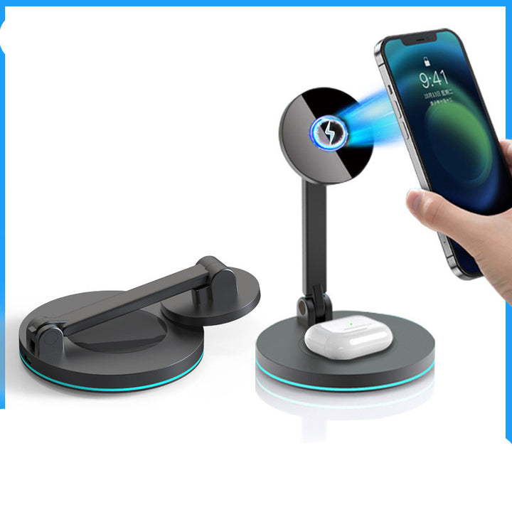 Compatible with Apple , 2 in 1 Magnetic Wireless Charger Stand for Mini Pro Max Fast Charging Station Dock Mobile Phone Chargers