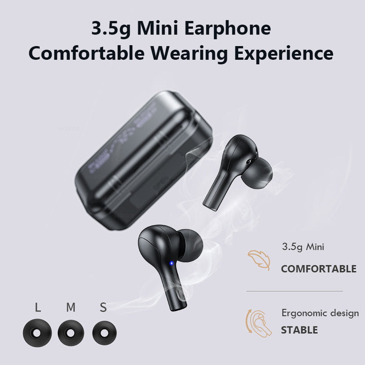 TWS Bluetooth Wireless Headphones LED Earphones Hifi Sports Waterproof Earbuds Bluetooth 5.0 Earphone Headset with Microphone