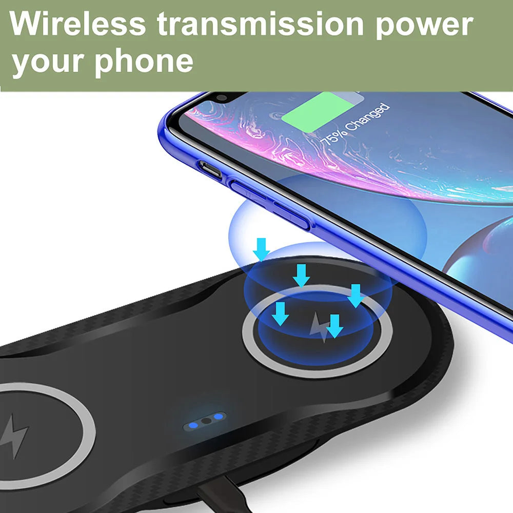 Double 2 in 1 Fast Wireless Charger Pad 40W Dual Charging Station for Iphone 14 13 12 11 XS XR X 8 Airpods 3 Pro Samsung S22 S21